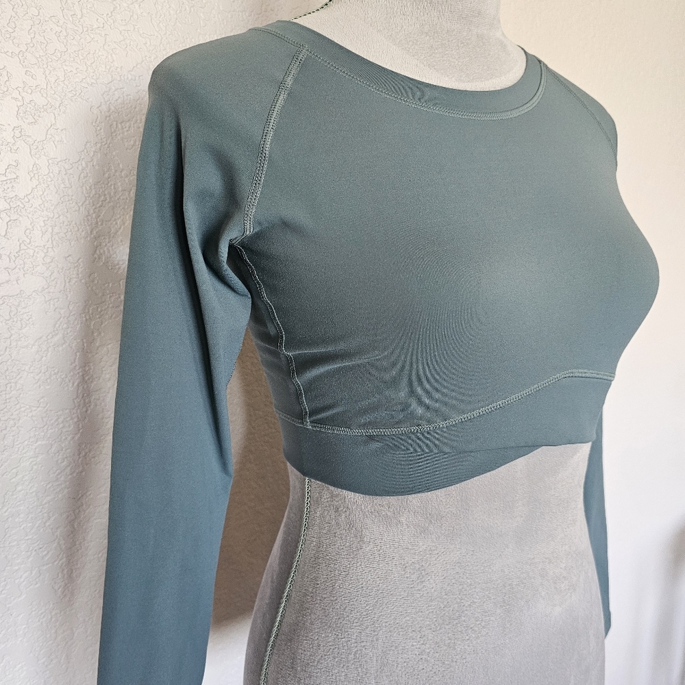 Danysu Snatched Waist Crossover Naked Feeling Workout Gym Outfit LS XS